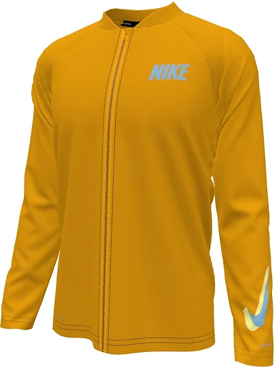 Nike Boys' Swim Zip 3D Swoosh Long Sleeve Hydroguard