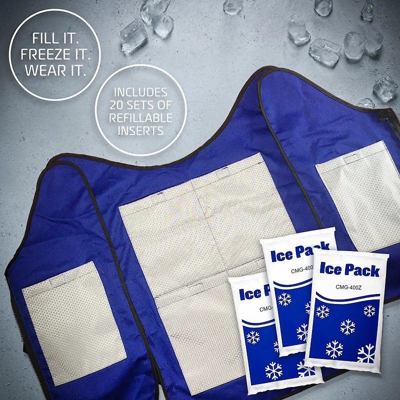 AlphaCool Artic Self-Fill Ice Cooling Vest with Reusable Ice Packs