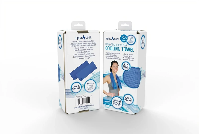AlphaCool PVA Instant Cooling Towels 2-Pack