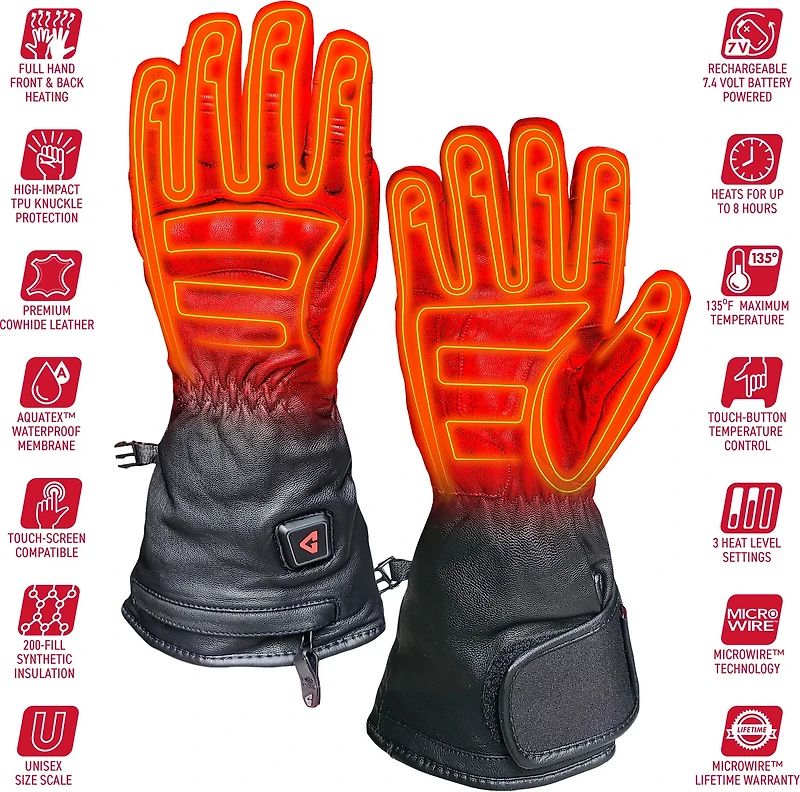 Gerbing Adults' 7V Hard Knuckle Battery Heated Gloves
