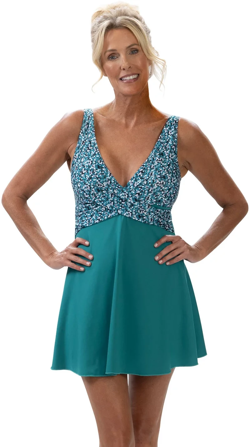 Dolfin Women's Aquashape V-Neck Wrap Swim Dress