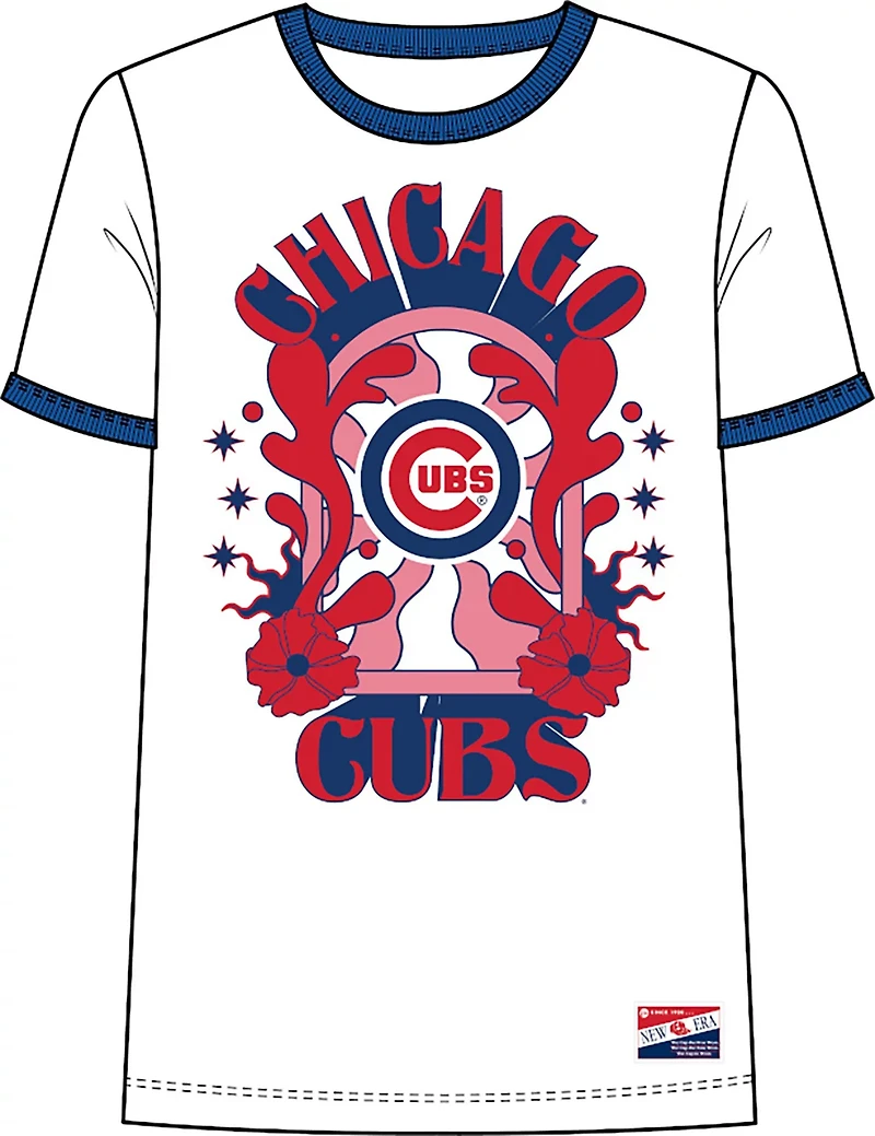 New Era Women's Cubs Ringer Short Sleeve Tee