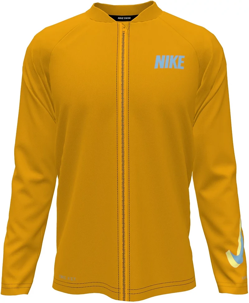 Nike Boys' Swim Zip 3D Swoosh Long Sleeve Hydroguard