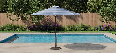 Mosaic Round 9 ft Patio Market Striped Umbrella