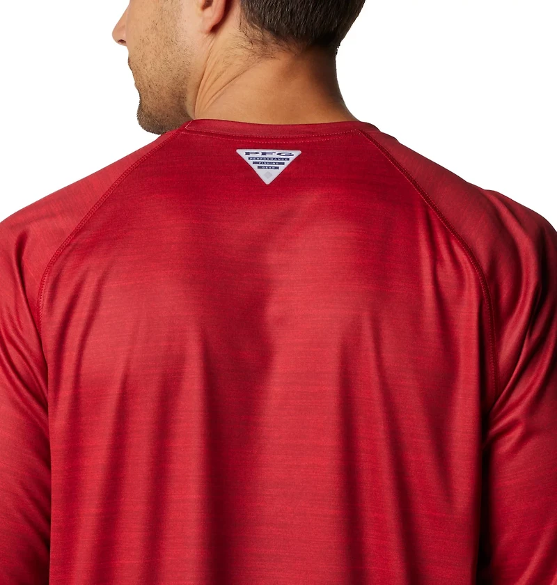 Columbia Sportswear Men's University of Oklahoma PFG Terminal Tackle Heather Long Sleeve Shirt