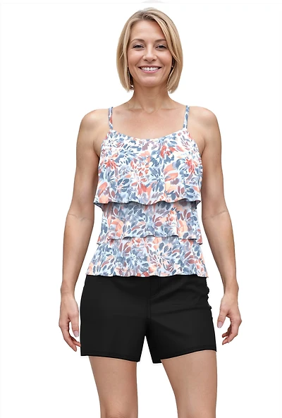 Freely Women's Wild Flower Triple Tier Swim Tankini
