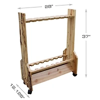 Rush Creek 16-Rod Double-Sided Rolling Rod Rack