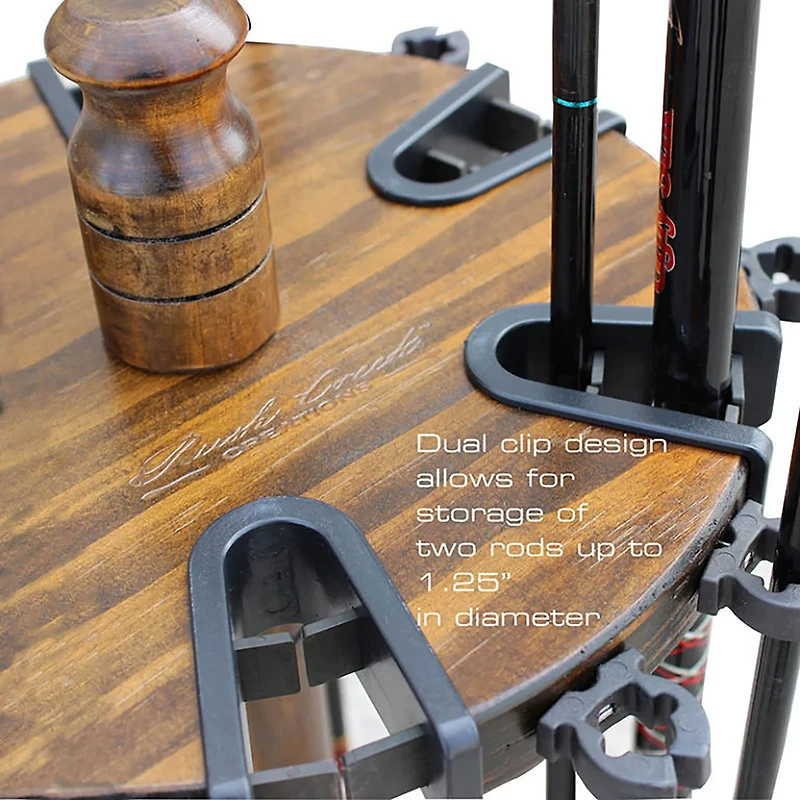 Rush Creek 24-Rod Round Wood Storage Rack