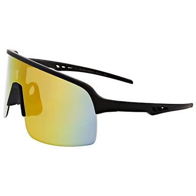 Maverick Men's Performance Large Semi-Rimmed Splatter Paint Sport Polarized Oleophobic Shield Sunglasses