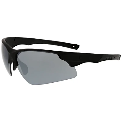 Maverick Men's Performance Large Semi-Rim Rubberized Temple Tips Sport Wrap-Around Sunglasses