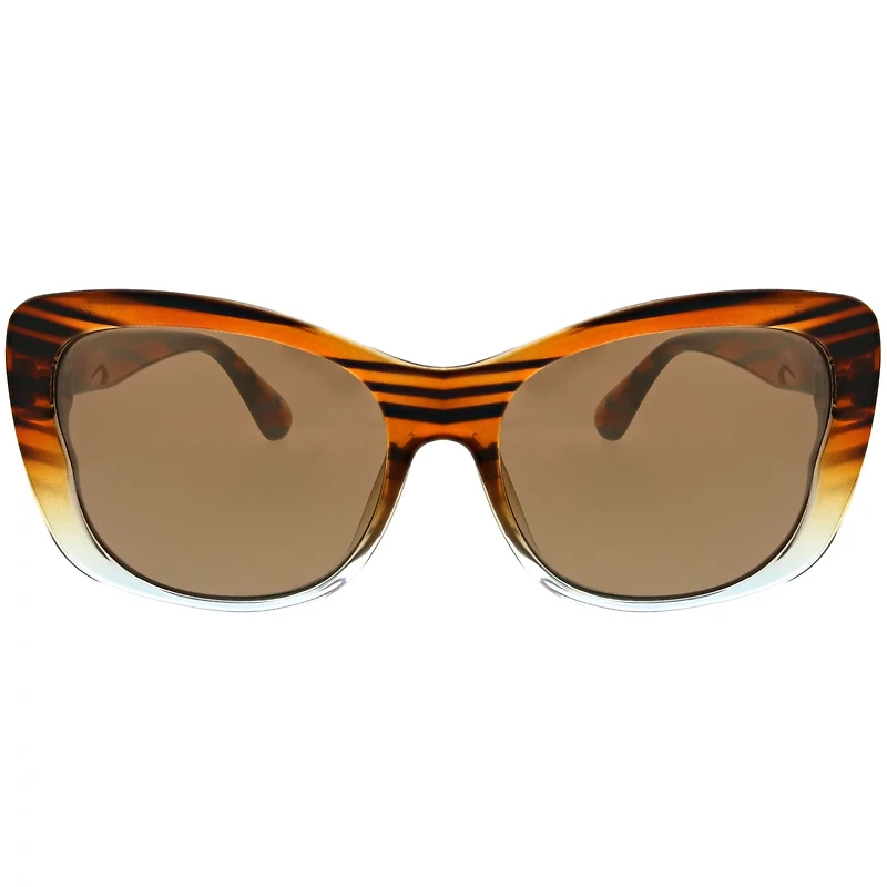 SOL PWR Women's Lifestyle Plastic Rounded Cat Eye Polarized Sunglasses