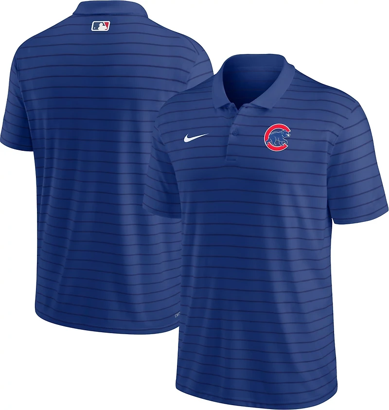 Nike Men's Chicago Cubs Authentic Collection Dri-FIT Victory Striped Polo Shirt