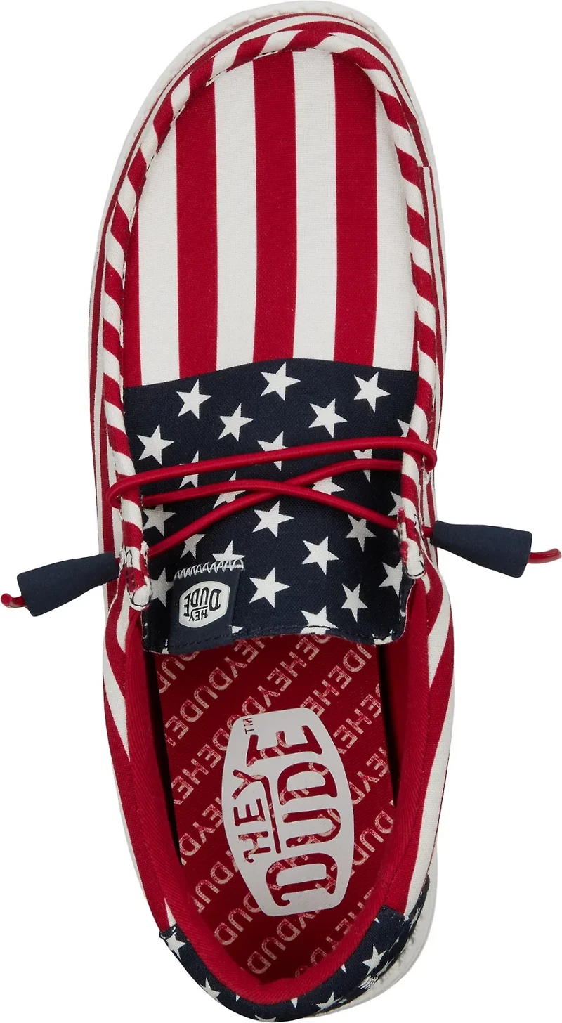 HEYDUDE Men's Wally Allover Flag Slip-On Shoes