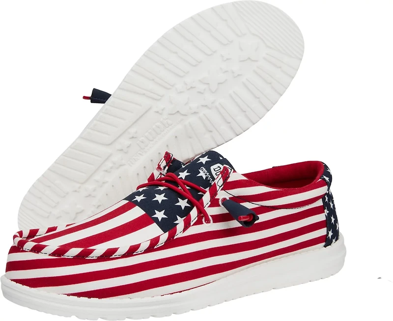 HEYDUDE Men's Wally Allover Flag Slip-On Shoes