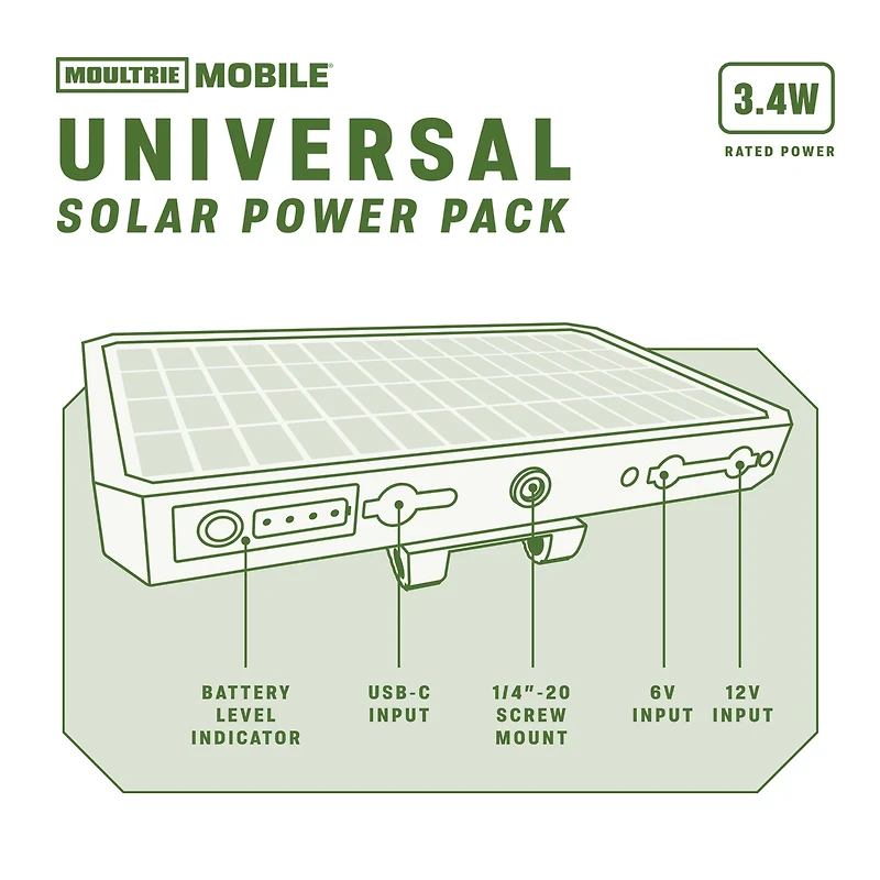 Moultrie Mobile 3.4W Universal Solar Power Pack
