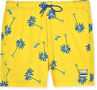 Beach Bros Men's Stamped Palm Tree Swim Trunk