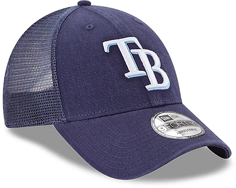 New Era Men's Tampa Bay Rays Team Adjustable 9FORTY Trucker Cap