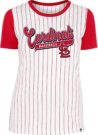 New Era Women's Cardinals Pinstripe Short Sleeve T-shirt