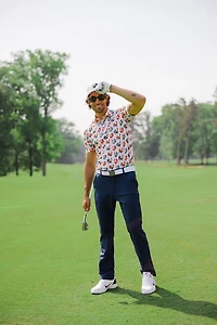 Waggle Golf Men's Cocky Rooster Short Sleeve Polo Shirt