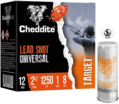 Cheddite Target 12 Gauge #8 Shotshell - 25 Rounds