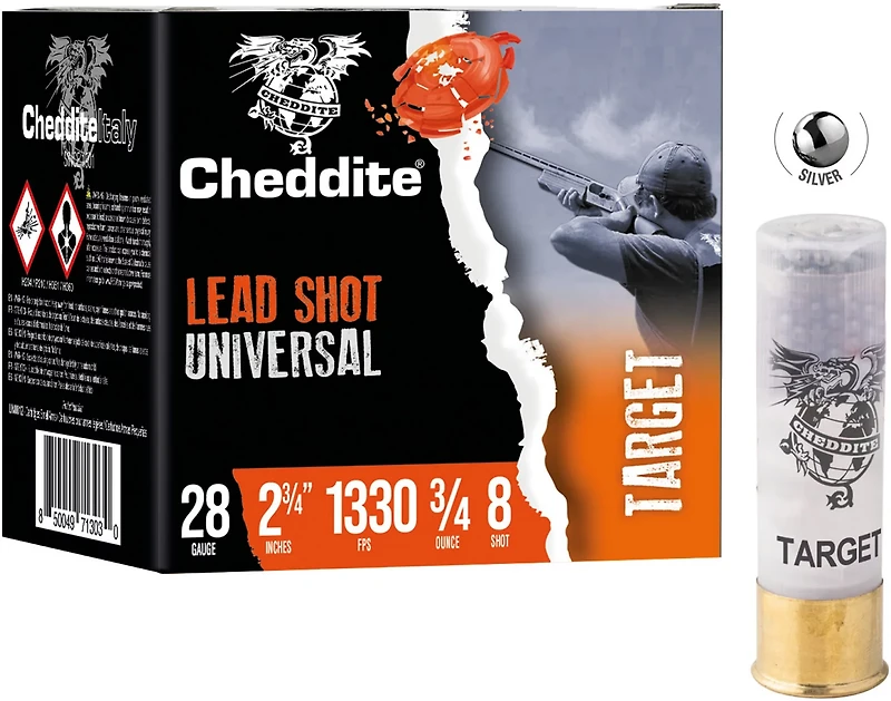 Cheddite Target 28 Gauge Shotshells - 25 Rounds