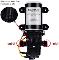 CampLux 12V 1.6 GPM Water Pressure Diaphragm Pump