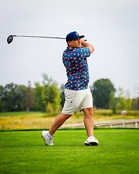 Waggle Golf Men's Cocky Rooster Short Sleeve Polo Shirt