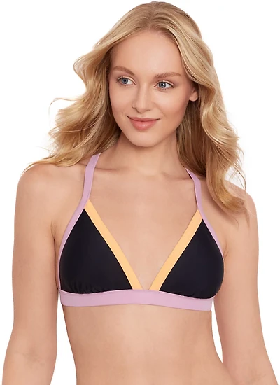 Salt + Cove Juniors' X-Back Triangle Solid Bikini Top