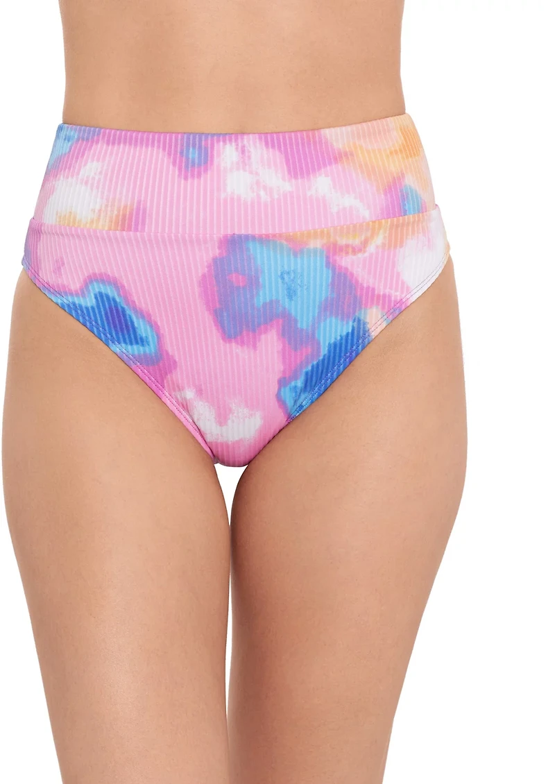 Salt + Cove Juniors' Tie-Dye Wide Band High-Waisted Swim Bottoms