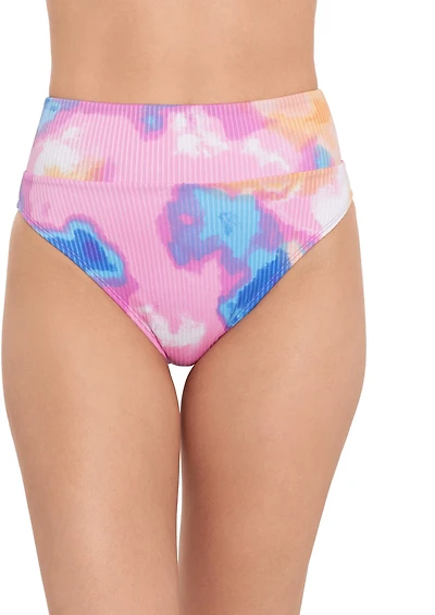 Salt + Cove Juniors' Tie-Dye Wide Band High-Waisted Swim Bottoms