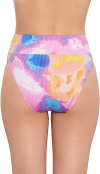 Salt + Cove Juniors' Tie-Dye Wide Band High-Waisted Swim Bottoms