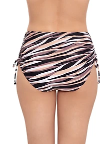 Salt + Cove Juniors' Stripes Shirred Side High-Waisted Bikini Bottoms