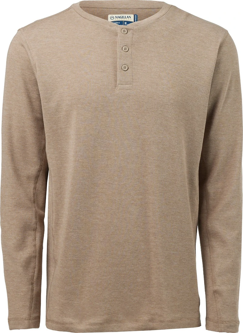 Magellan Outdoors Men's Base Camp Thermal Heathered Long Sleeve Henley Top