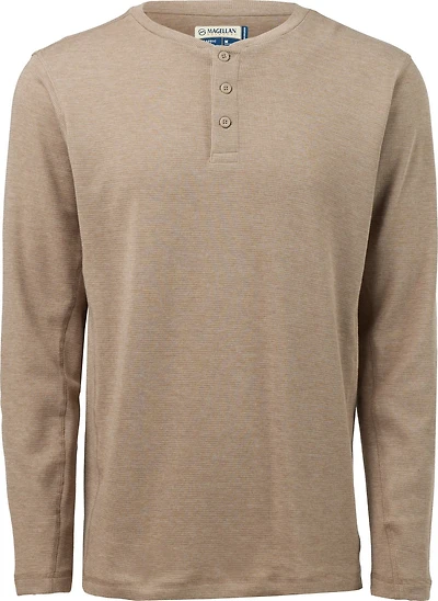 Magellan Outdoors Men's Base Camp Thermal Heathered Long Sleeve Henley Top