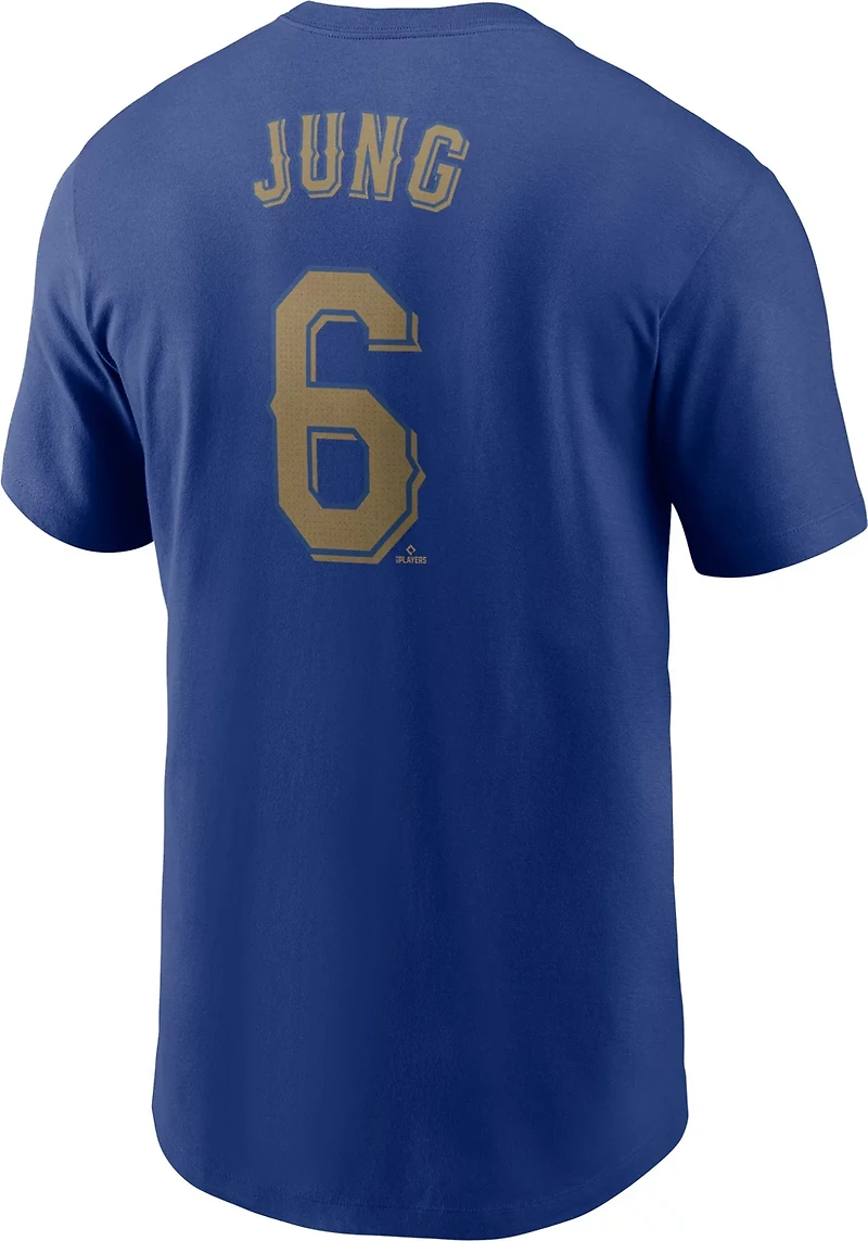 Nike Men's Rangers Jung World Series Gold Name & Number T-shirt