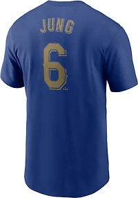 Nike Men's Rangers Jung World Series Gold Name & Number T-shirt