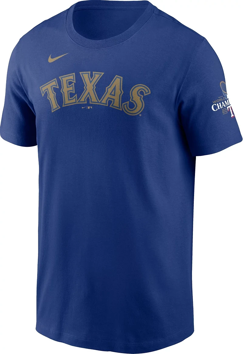 Nike Men's Rangers Jung World Series Gold Name & Number T-shirt