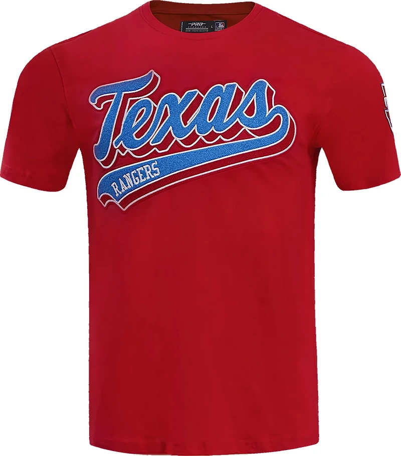 Pro Standard Men's Texas Rangers Script Tail T-shirt