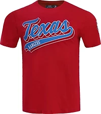 Pro Standard Men's Texas Rangers Script Tail T-shirt