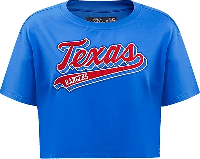 Pro Standard Women's Texas Rangers Script Tail Boxy T-shirt