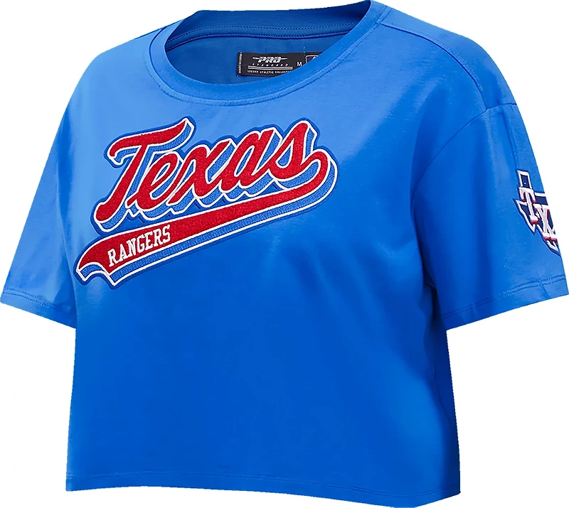 Pro Standard Women's Texas Rangers Script Tail Boxy T-shirt