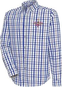 Antigua Men's Rangers Gold Collection Tending Long Sleeve Woven Shirt