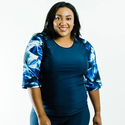 Calypsa Women's Loose Fit Margaux Plus-Size Swim Top