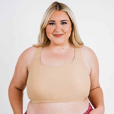 Calypsa Women's Racerback Sewn-in Plus-Size Swim Bra