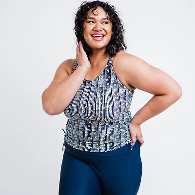 Calypsa Women's Maya Tankini Plus-Size Swim Top with Removable Cups