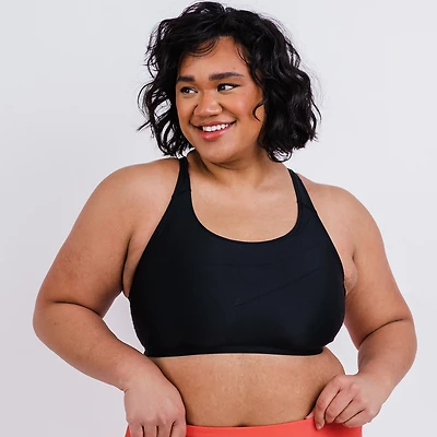 Calypsa Women's Racerback Sewn-in Plus-Size Swim Bra