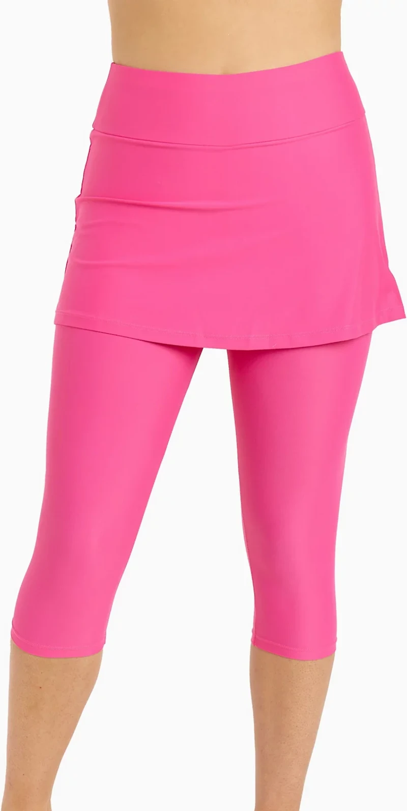 Calypsa Women's Skirted Plus Swim Capri Pants