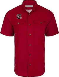 Drake Waterfowl Men's University of South Carolina Frat Dobby Solid Short Sleeve Shirt