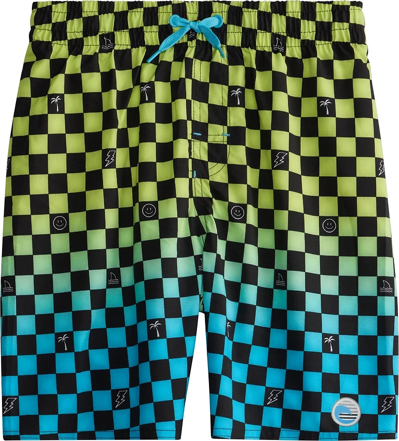 Laguna Boys' 8-14 Checked Out Volley Swimsuit