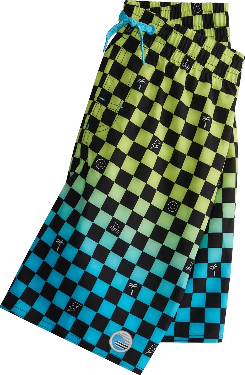Laguna Boys' 8-14 Checked Out Volley Swimsuit